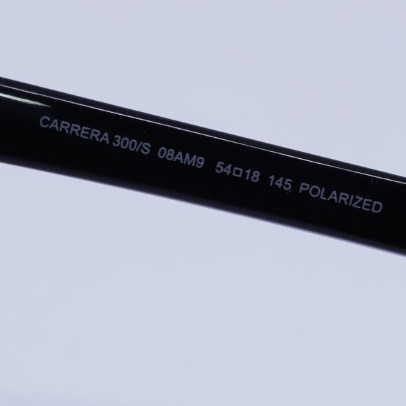 CARRERA 300/S 008A M9 Sunglasses Black Square Frame, Grey Polarized Lenses - Picture 9 of 11